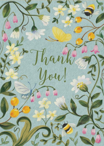 Garden of thanks - baby shower thank you card