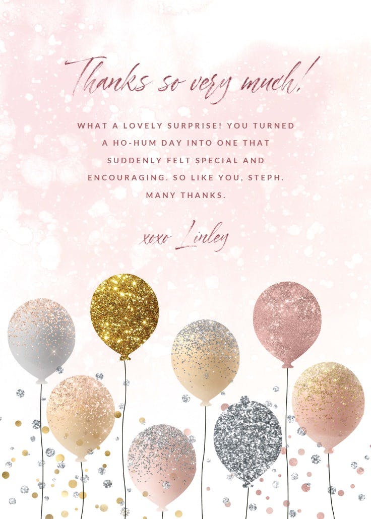 Glittering gratitude - thank you card