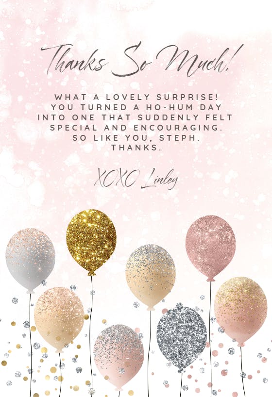 Glittering gratitude -  tarjeta de agradecimiento