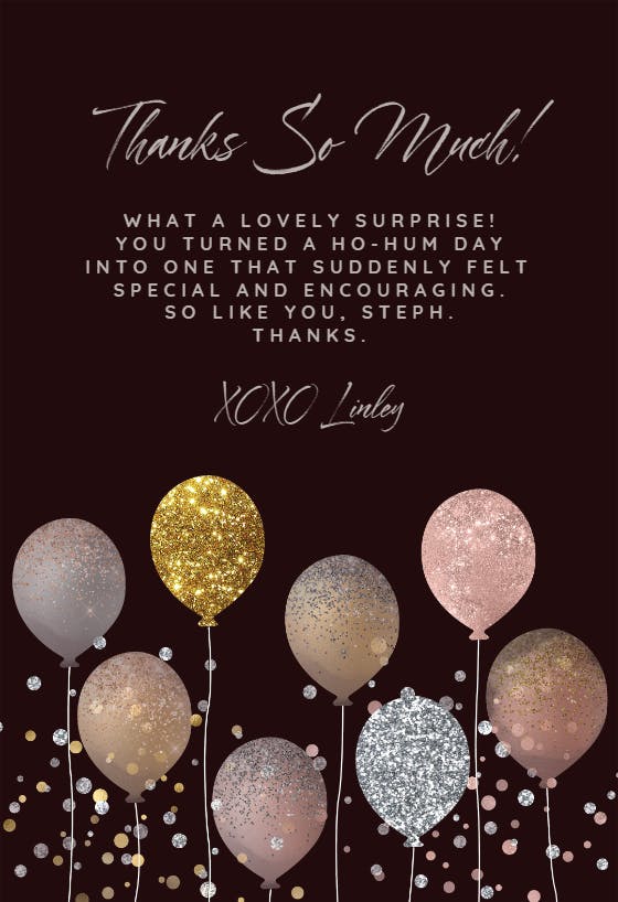 Glittering gratitude - thank you card