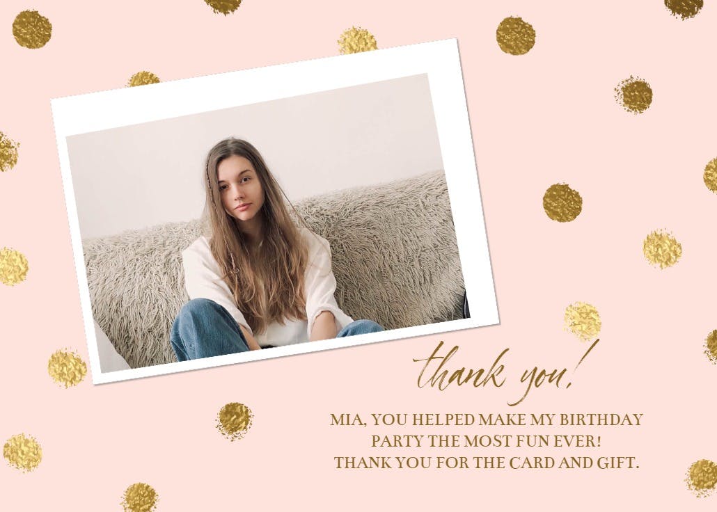 Gold dots - thank you card