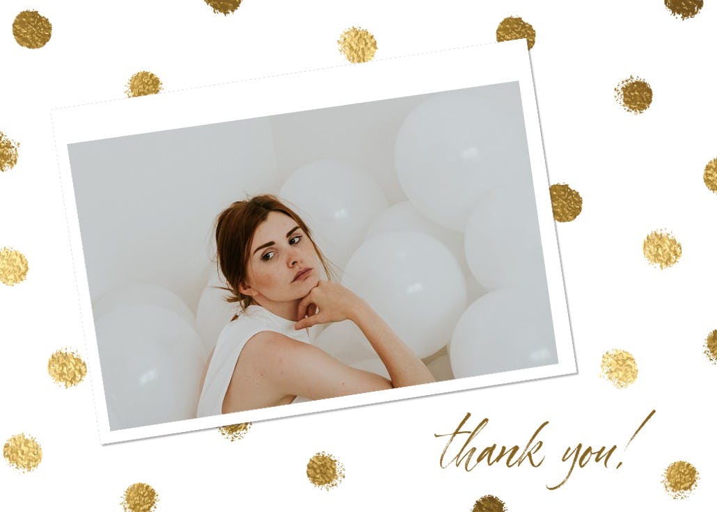 Gold dots - thank you card