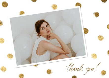 Gold Dots - Birthday Thank You Card