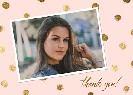 Gold dots - wedding thank you card