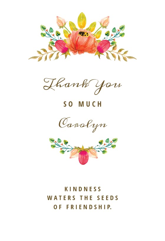 Graceful Gratitude - Thank You Card Template (Free) | Greetings Island