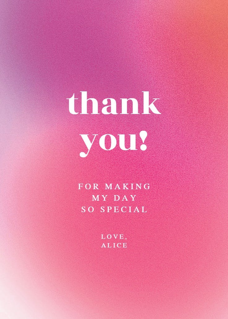 Gradient celebration - thank you card