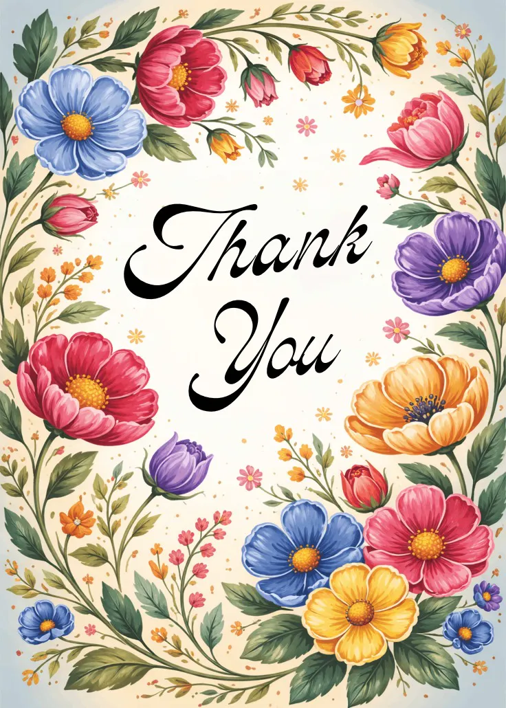 Grateful blooms - kiitoskortti