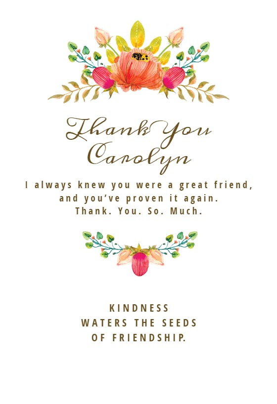 Grateful note - thank you card