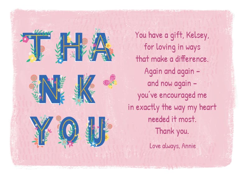 Growing thanks -  free thank you card