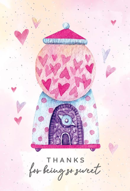 Gumball machine - Thank You Card