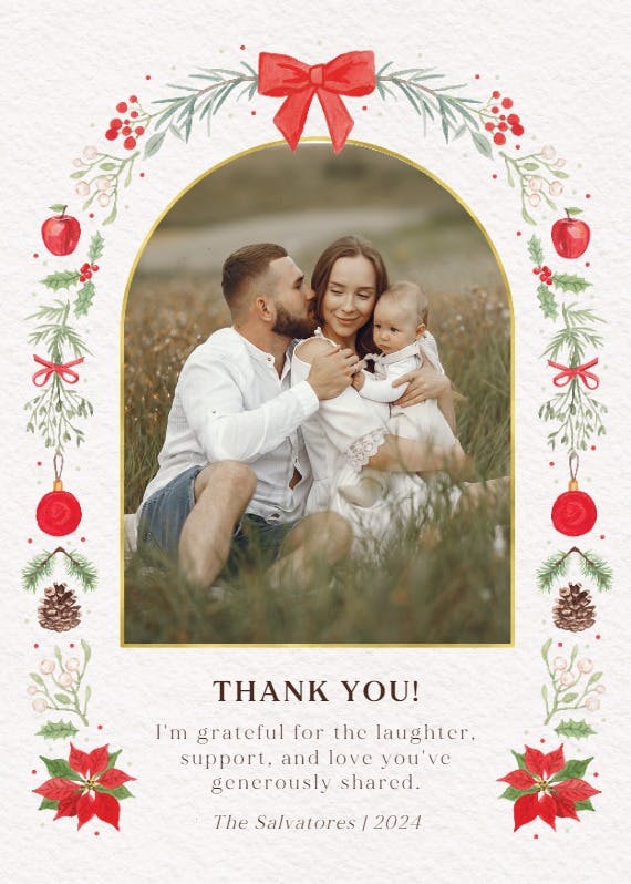 Holiday berries - thank you card