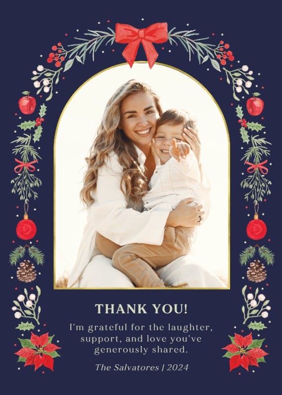 Holiday berries - thank you card