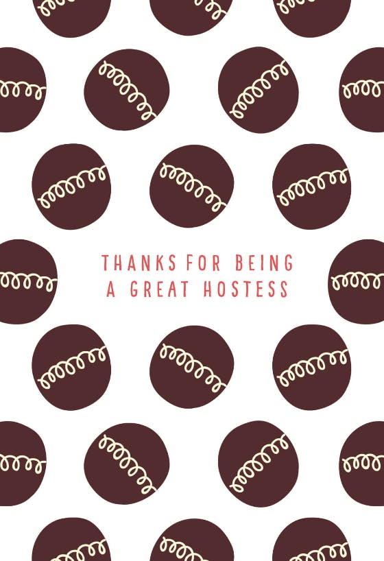 Hostess with the mostess - thank you card
