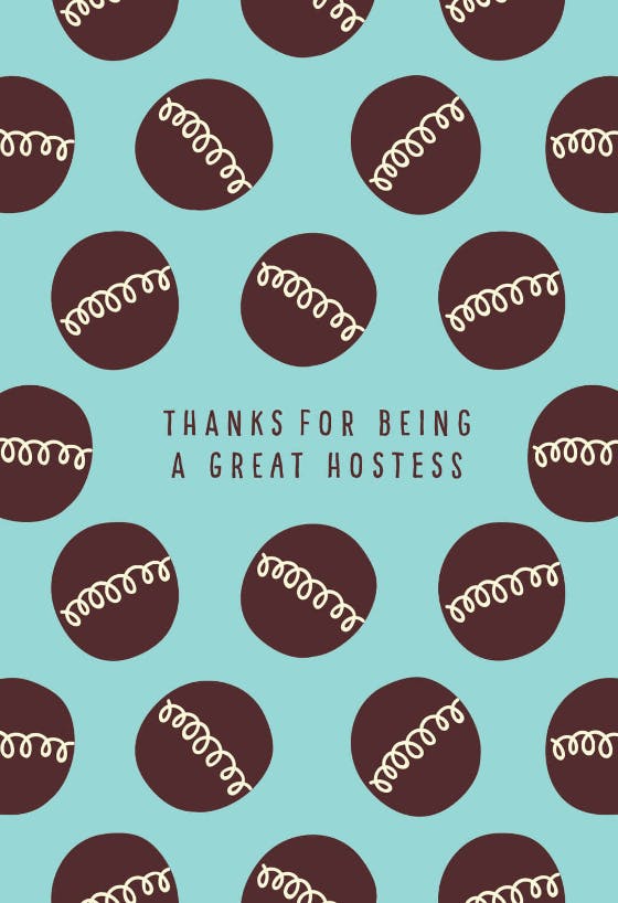 Hostess with the mostess - thank you card