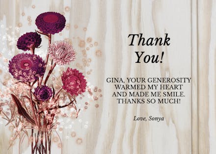 Light wood - wedding thank you card