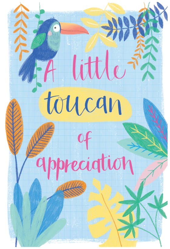 Little toucan of appreciation - thank you card