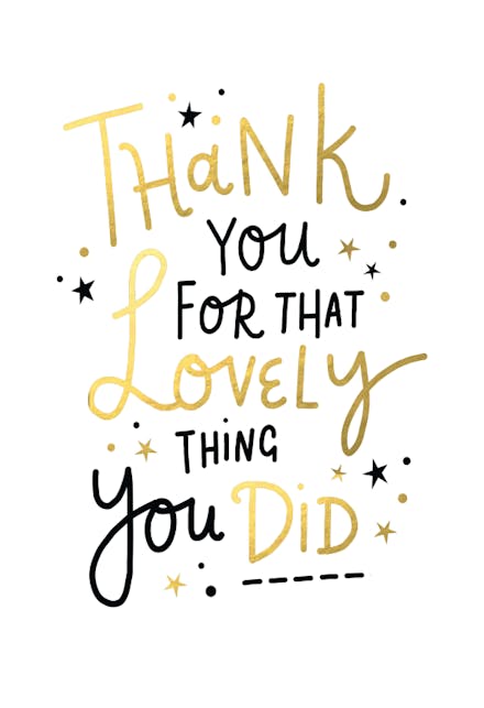 Lovely thing - Thank You Card