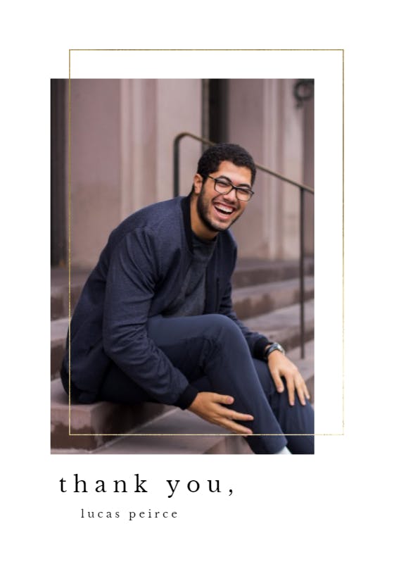 Lux photo frame -  free graduation thank you card