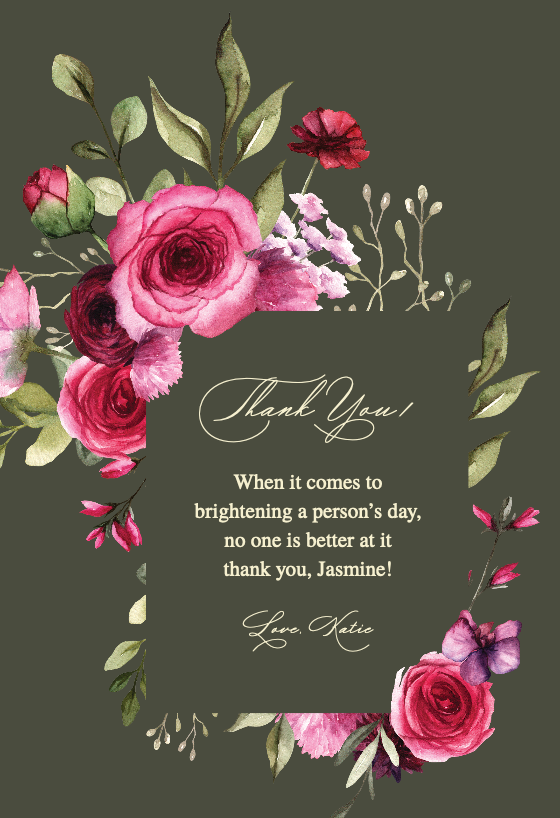 Magenta flowers - Thank You Card | Greetings Island