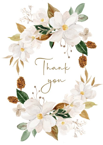 Magnolia blooms - thank you card