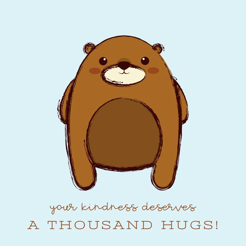 Many hugs -  tarjeta de agradecimiento