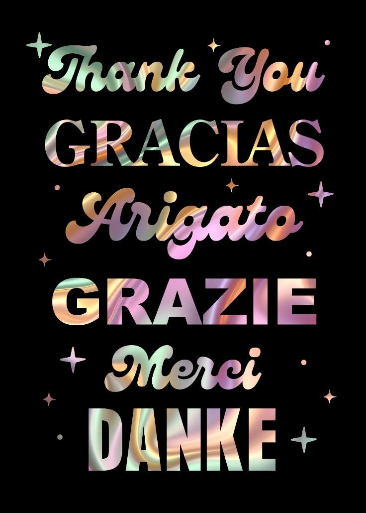 Many thanks -  tarjeta de agradecimiento