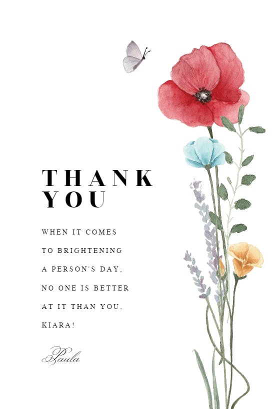 Meadow bouquet -  tarjeta de agradecimiento