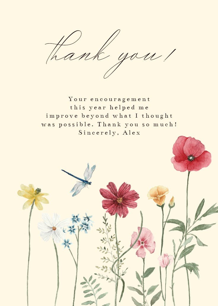 Meadow corner - thank you card