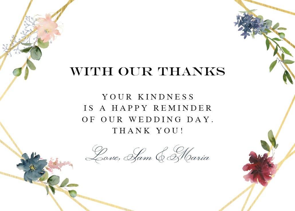 Modern floral - thank you card