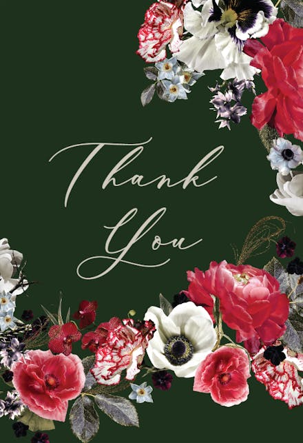 Moody Floral - Wedding Thank You Card