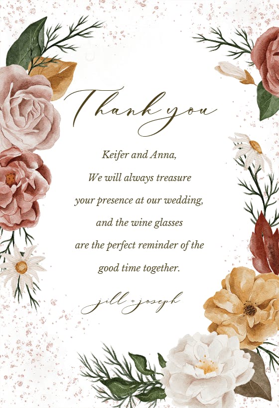 Nocturnal flowers - wedding thank you card