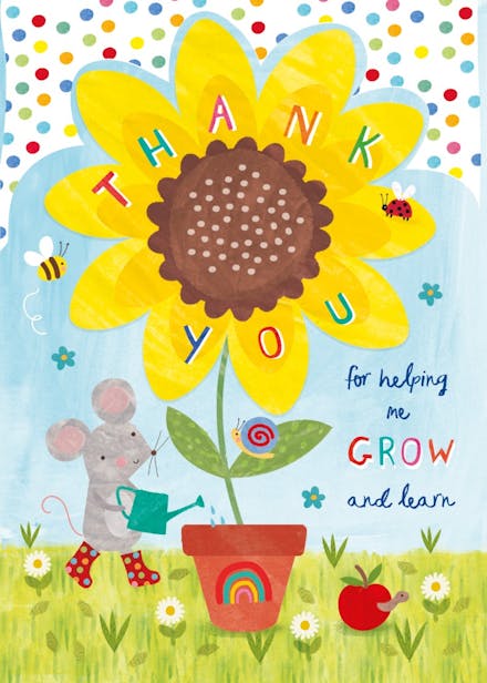 Nurturing my growth - thank you card