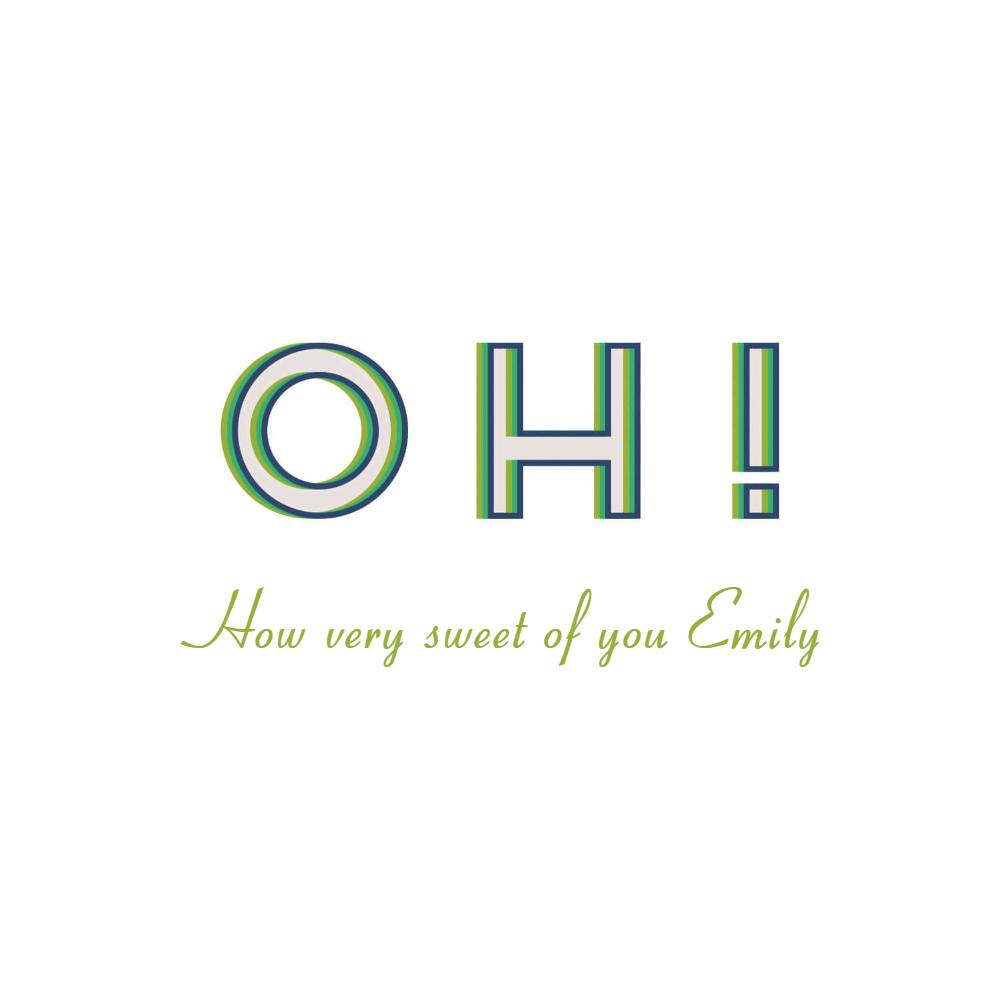 Oh! - thank you card