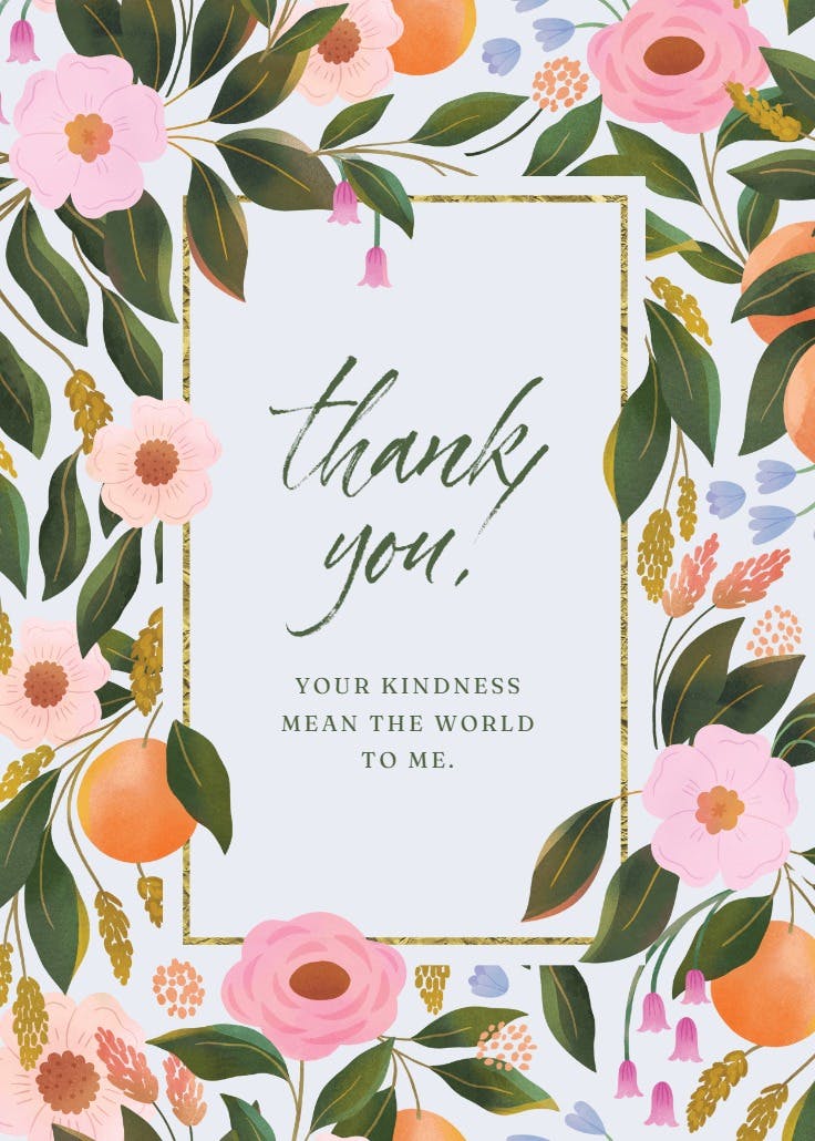 Orange blossoms - thank you card