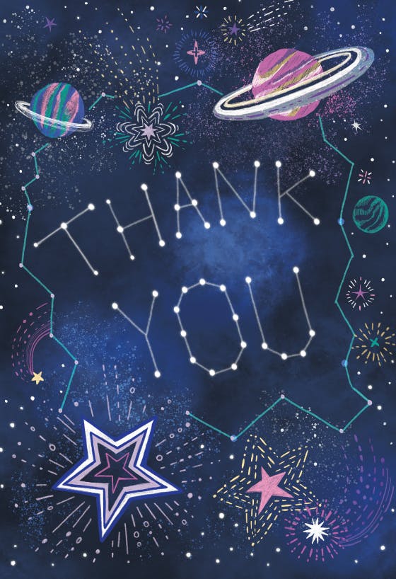 Outer space - thank you card