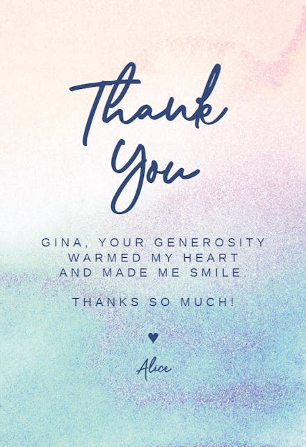 Painted Pastel - Thank You Card