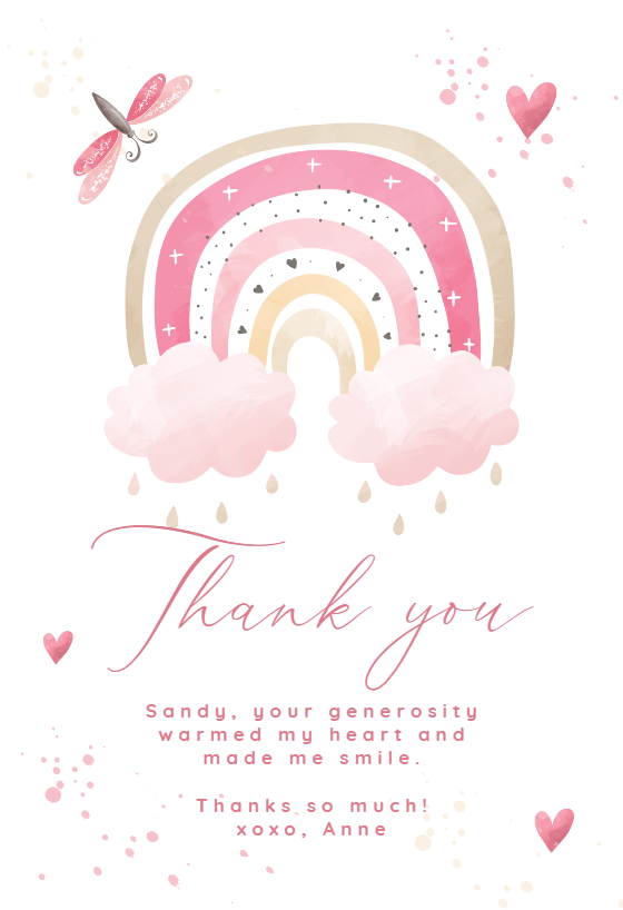 Watercolor Rainbow - Thank You Card Template | Greetings Island