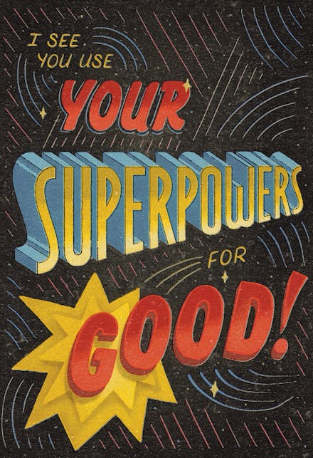 Powerful - thank you card