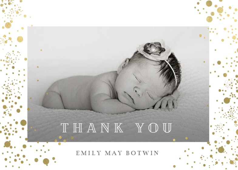 Pure love - baby shower thank you card