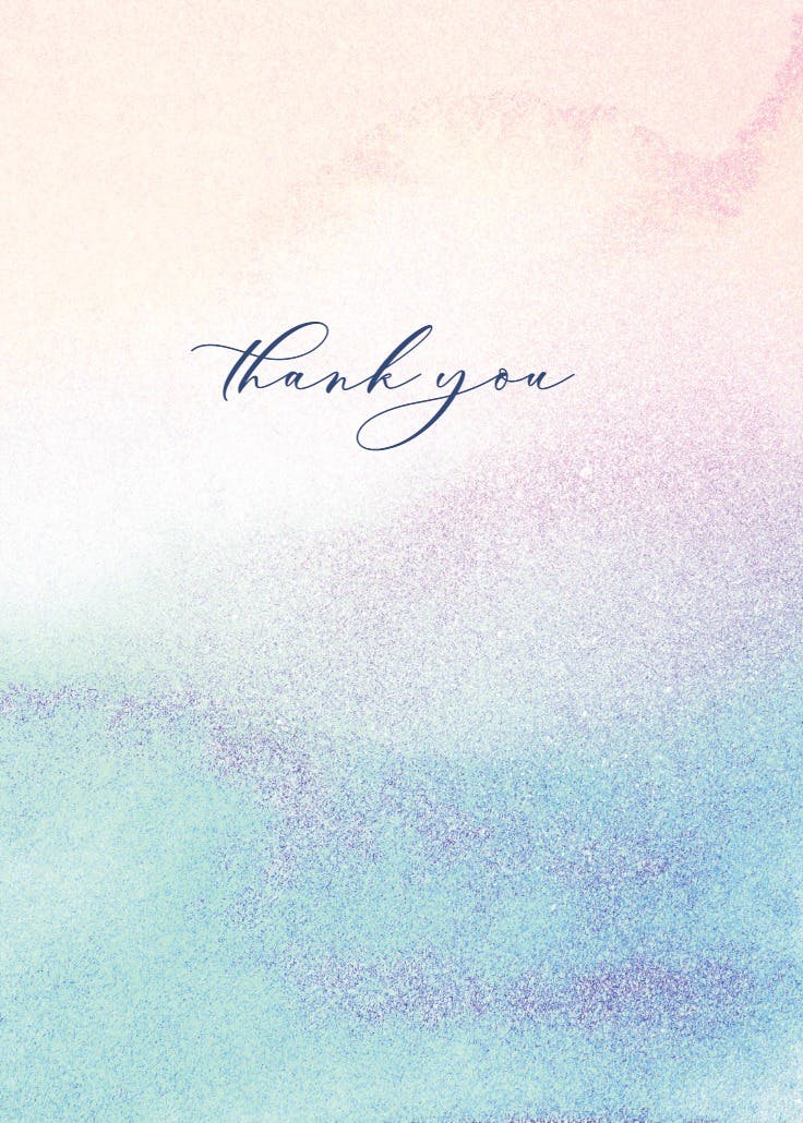 Rainbow ombre - wedding thank you card