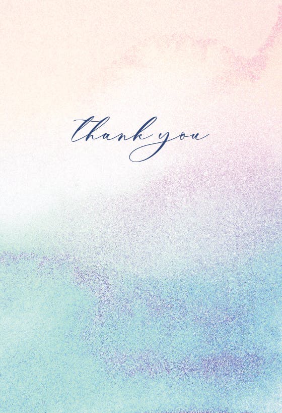 Rainbow ombre - baptism thank you card