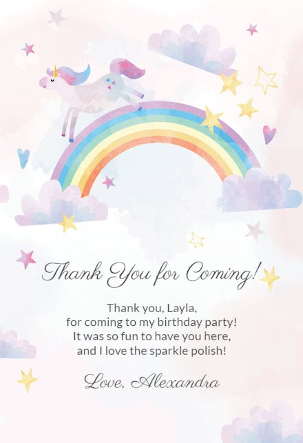 Rainbow Racing - Birthday Thank You Card