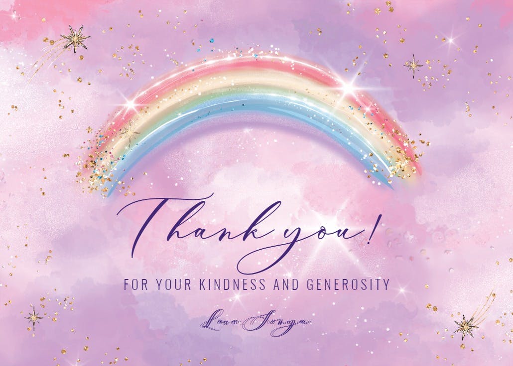 Rainbows are real - thank you card