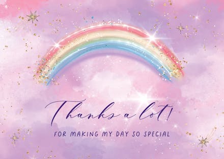 Rainbows do exist - baptism thank you card