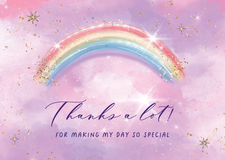 Rainbows do exist - baby shower thank you card
