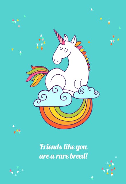 unicorn thank you card templates free greetings island