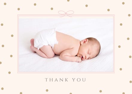 Ribbon and dots - Baby Shower Thank You Card