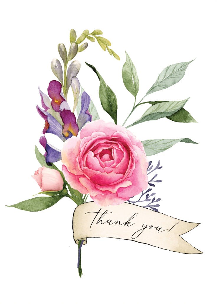 Ribbon flower - thank you card