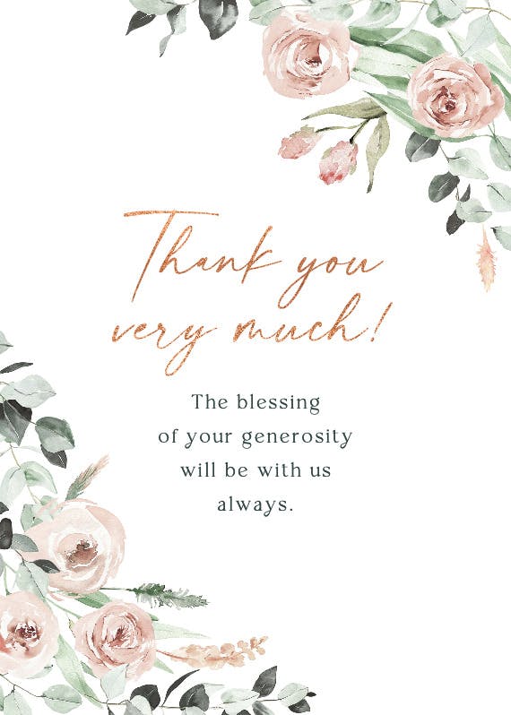 Rosey roses - Thank You Card | Greetings Island