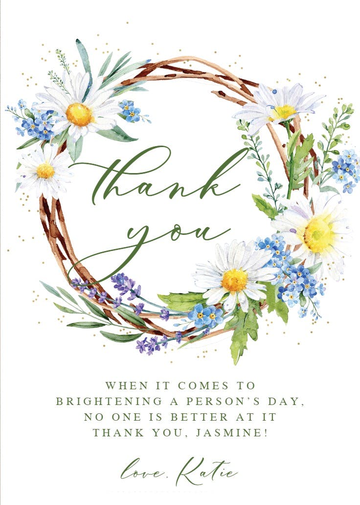 Rustic daisies - thank you card